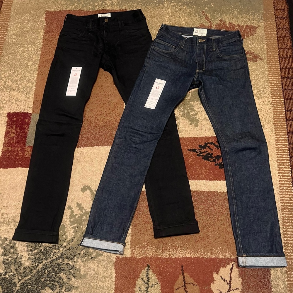 2 Pairs of Red Clouds Collective Selvage Denim Jeans Pants 30 GN.02 ~ EXCELLENT